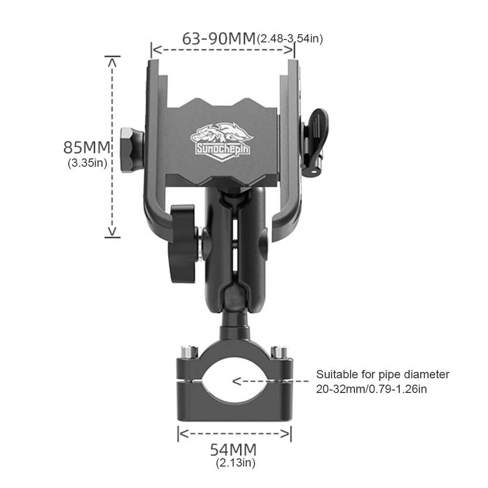 Aluminum Motorcycle Phone Mount Bracket