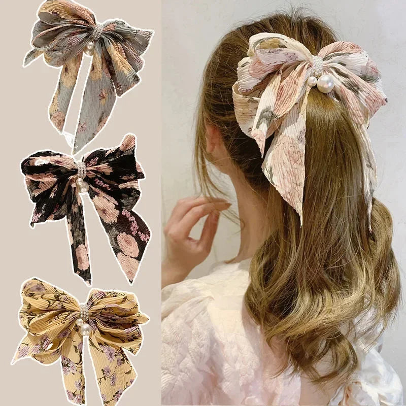 Spring Summer Big Knot Floral Hairpin