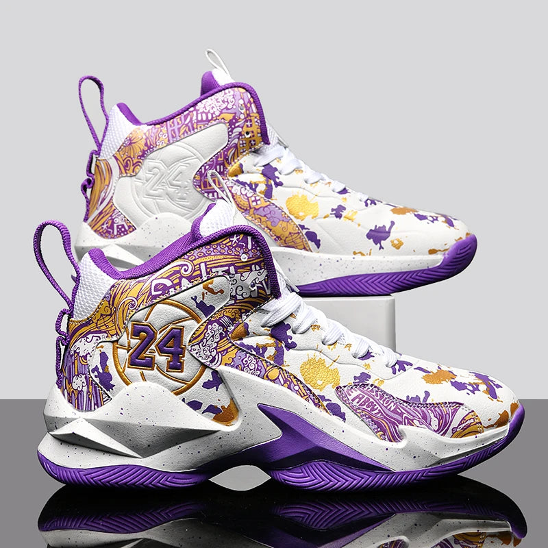 Men's Graffiti Basketball Shoes Non-Slip