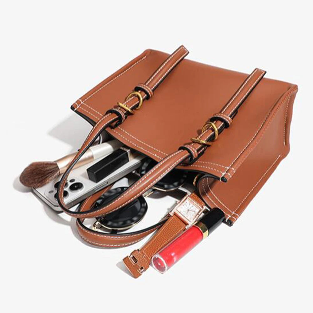 Retro PU Leather Tote Shoulder Bag