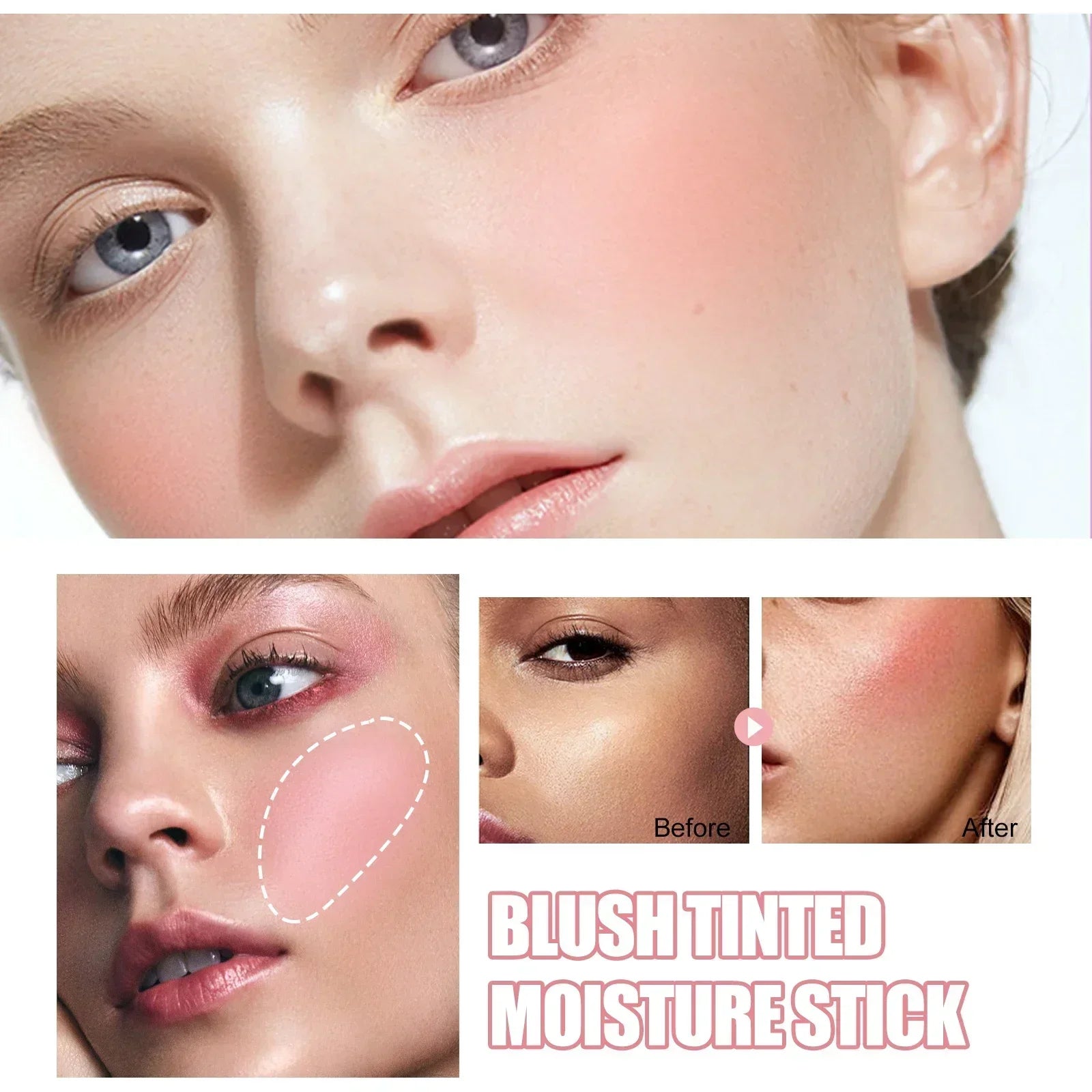 3 Stück seidig-mattes Rouge und Lippenstift