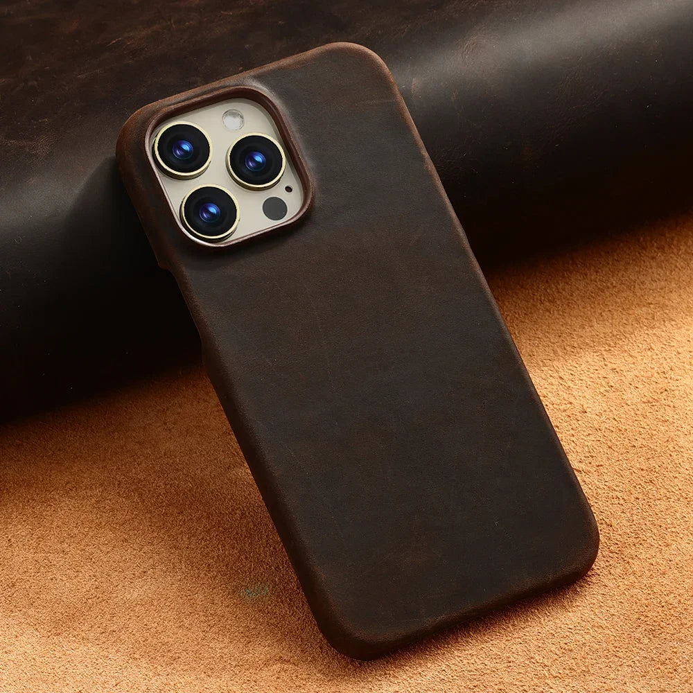 Retro Luxury Cowhide MagSafe iPhone Case