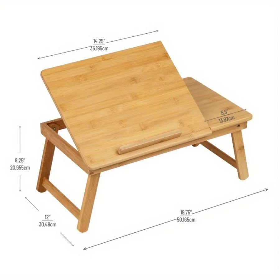 Bamboo Folding Lap Desk Stand Brown