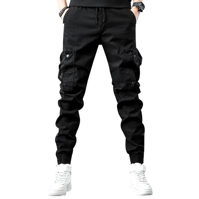 Slim Fit Cargohose für Herren – Schwarz