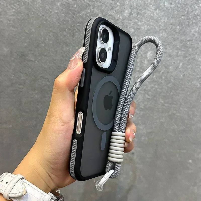 Luxury MagSafe Matte Case with Lanyard