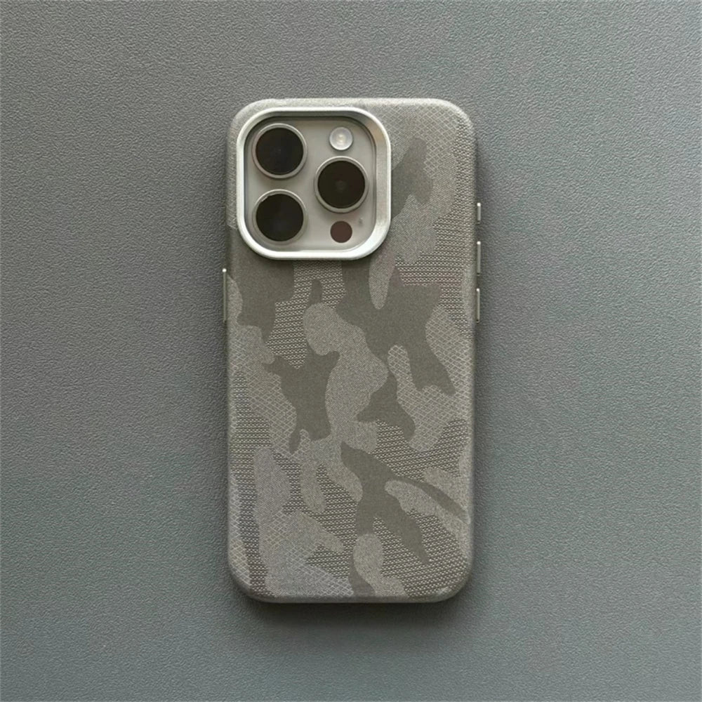 Luxury Camo Leather Magnetic Phone Case