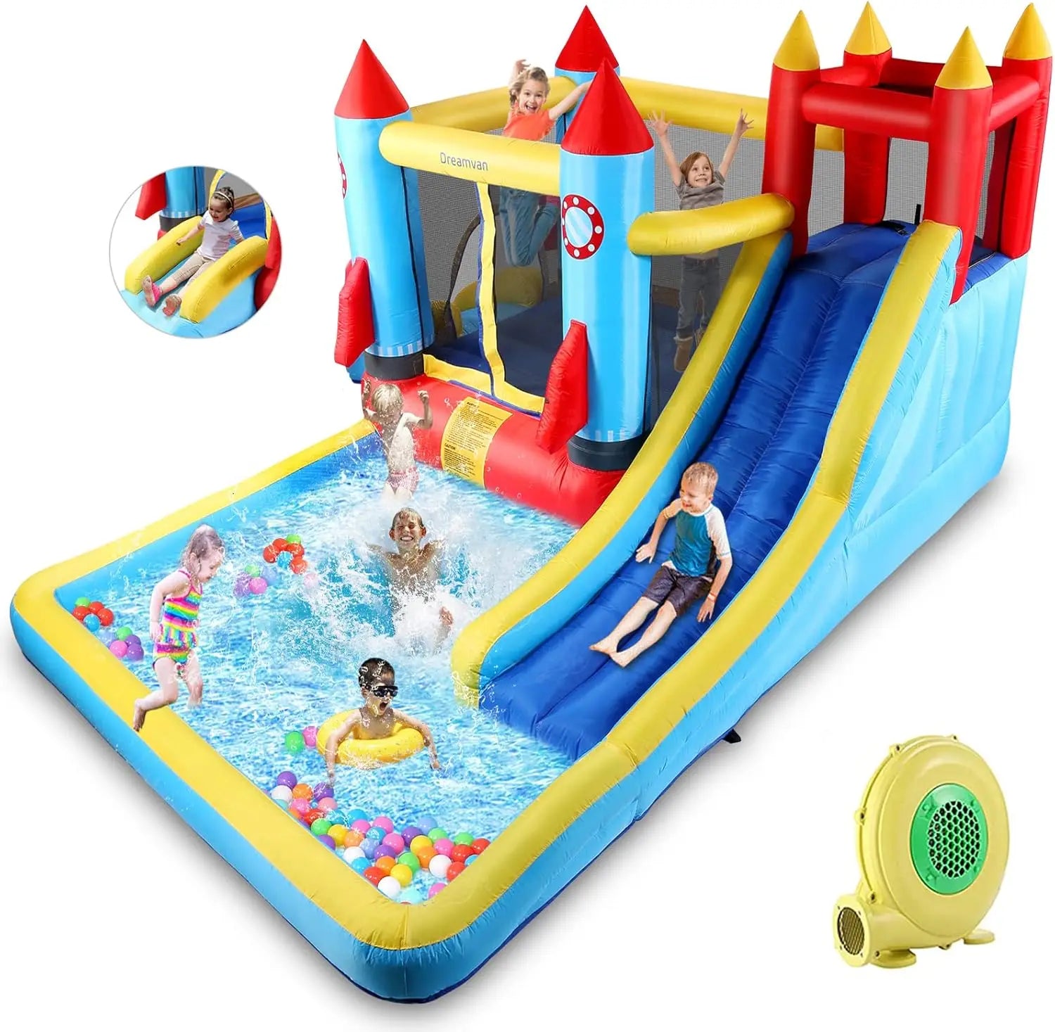 Inflatable Bounce House with Water Splash