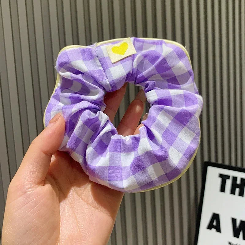 2024 Spring Lattice Print Hair Ties