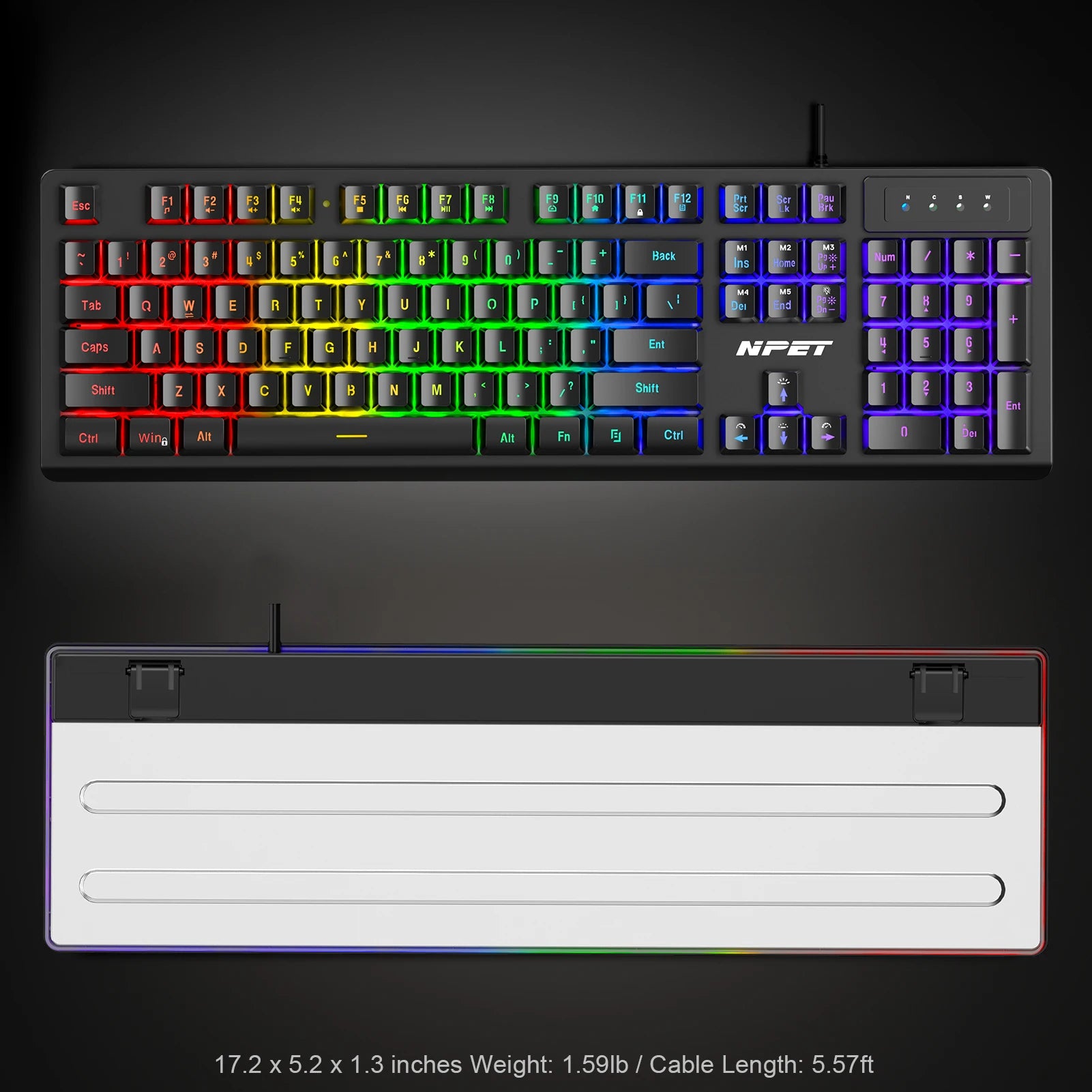NPET K10V3 RGB Kabelgebundene Gaming-Tastatur