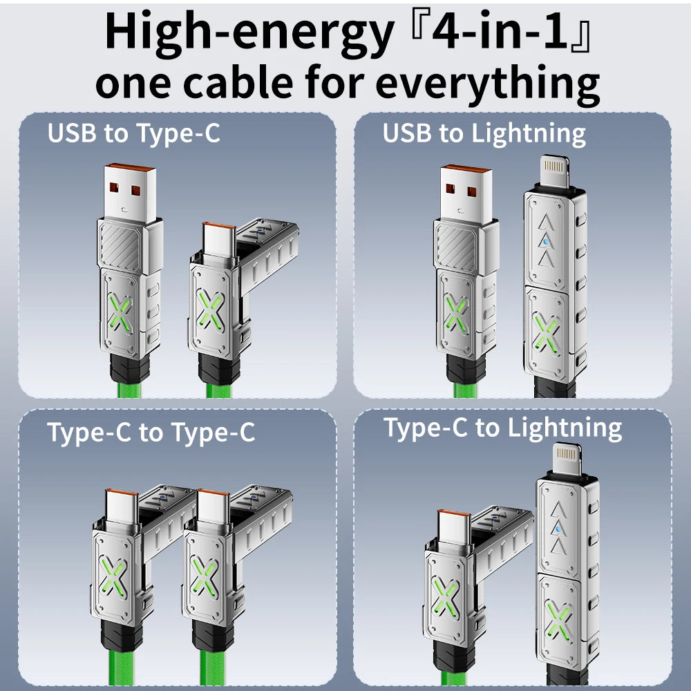 240W 4-in-1 USB-C Schnellladekabel