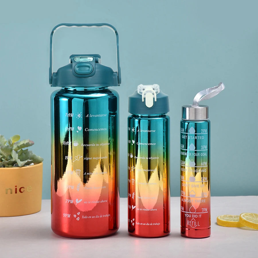 3pcs Leakproof Gradient Sports Bottles