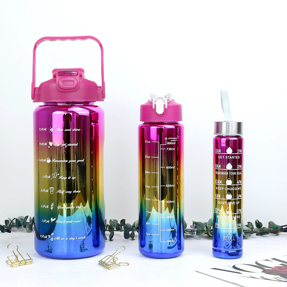 3pcs Leakproof Gradient Sports Bottles