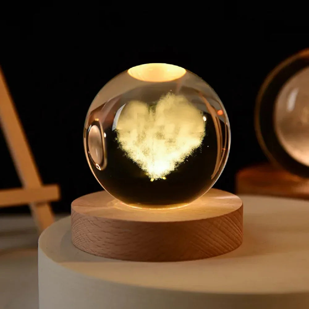 USB Crystal Ball Galaxy Table Lamp