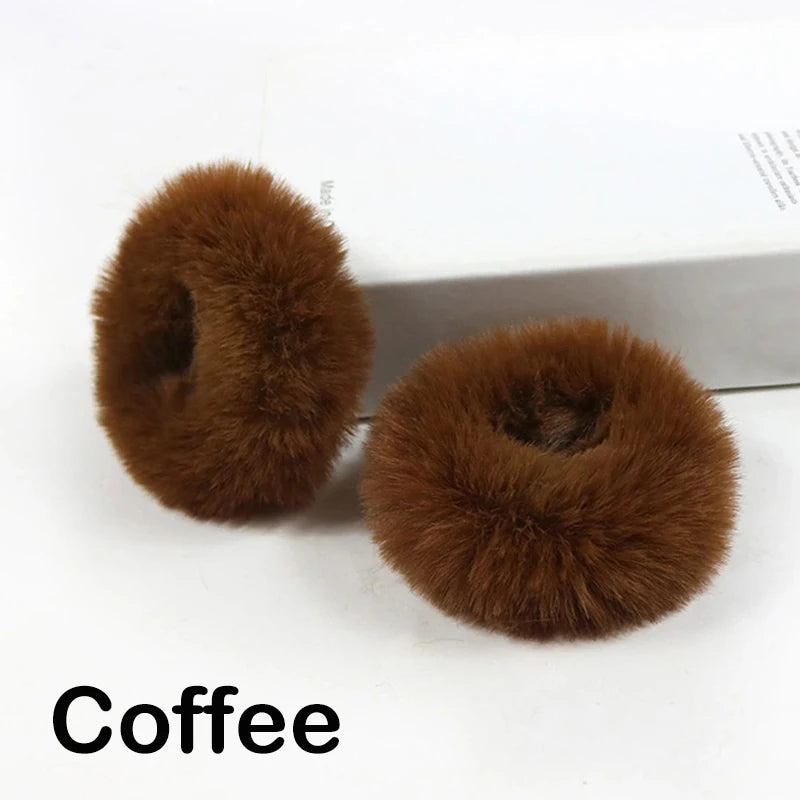 2Pcs Baby Girls Plush Elastic Hair Bands