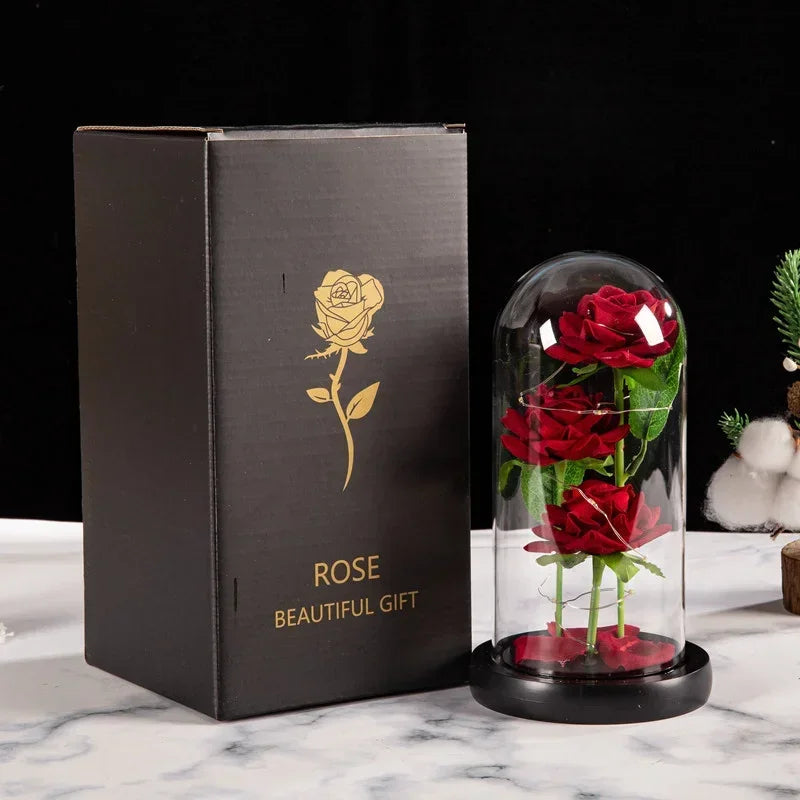 Rose Glass Dome Light-Up Gift Ornament