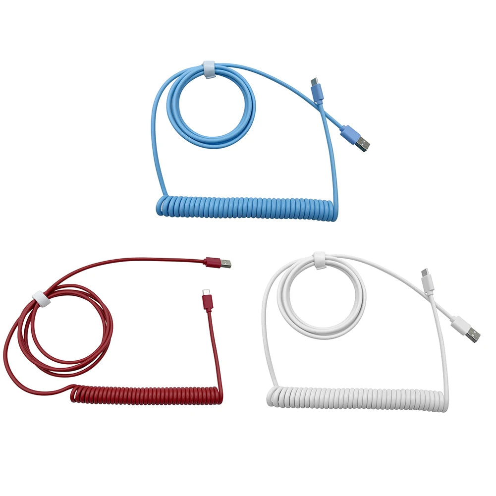 PU Mechanische Tastatur Spiral USB Kabel