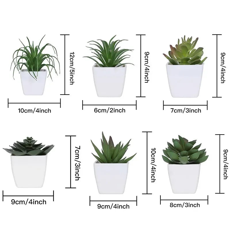 Mini Artificial Succulent Plants Set of 6