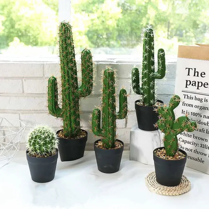 Large Faux Cactus Plant for Home Decor