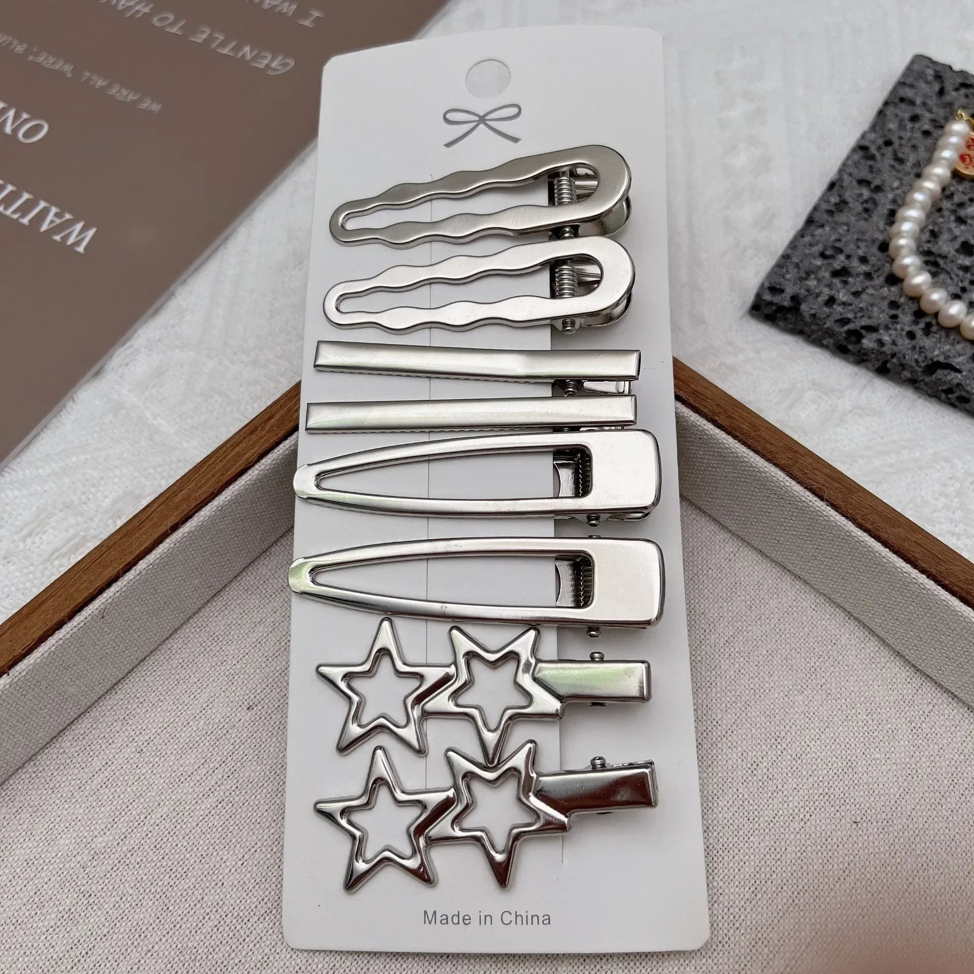 Y2K Silver Metal Duckbill Hair Clips