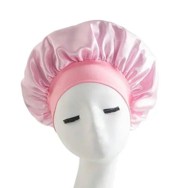 Satin Wide-Brim Silk Sleep Nightcap