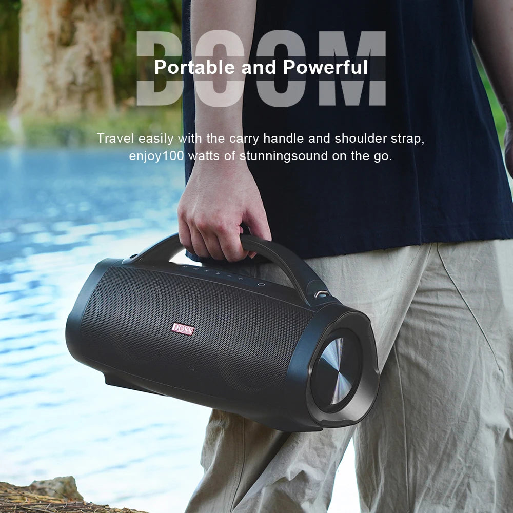 Tragbarer wasserdichter Bluetooth-Lautsprecher DOSS 100 W