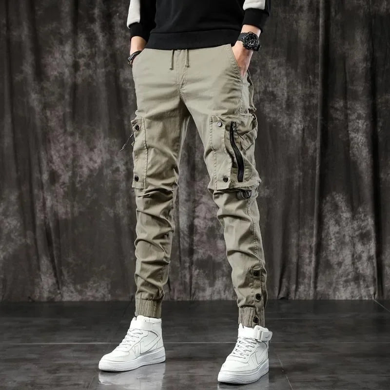 Slim Fit Cargohose für Herren – Schwarz