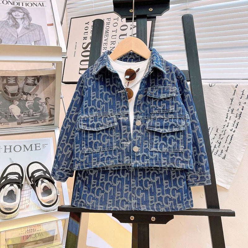 Baby Girl Denim Jacket Skirt Set