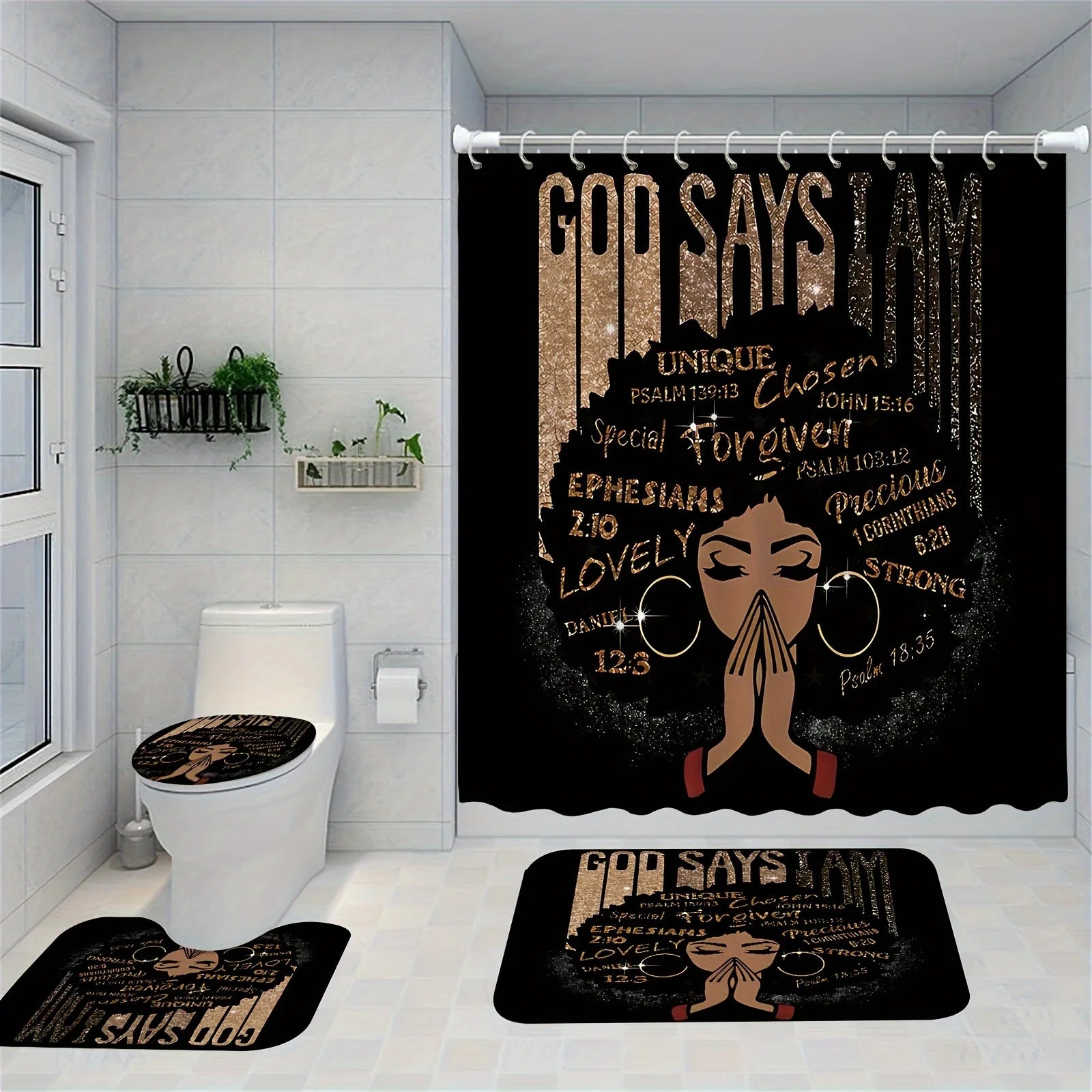 African American Shower Curtain Set