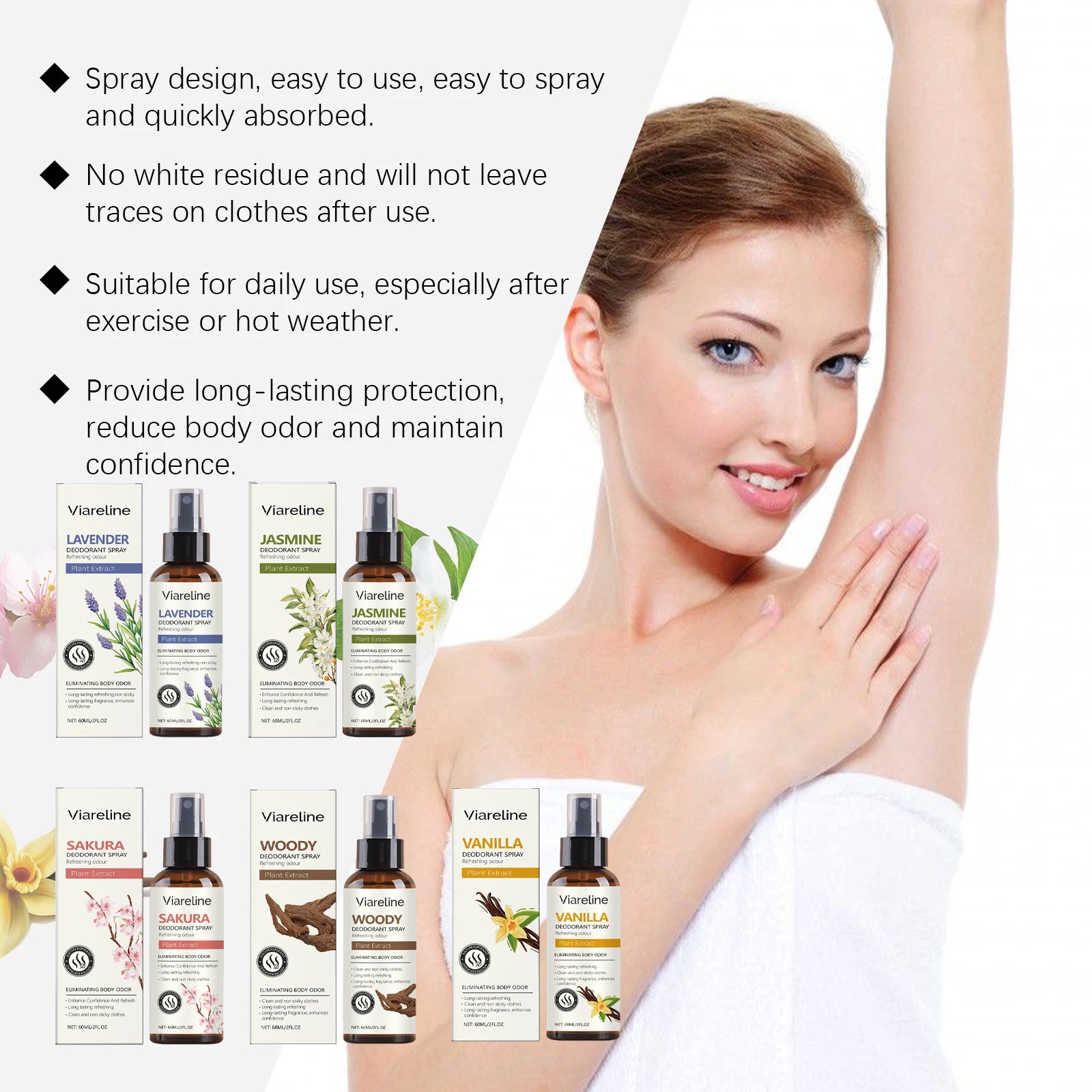 Holziges Deodorant-Spray mit mehreren Düften
