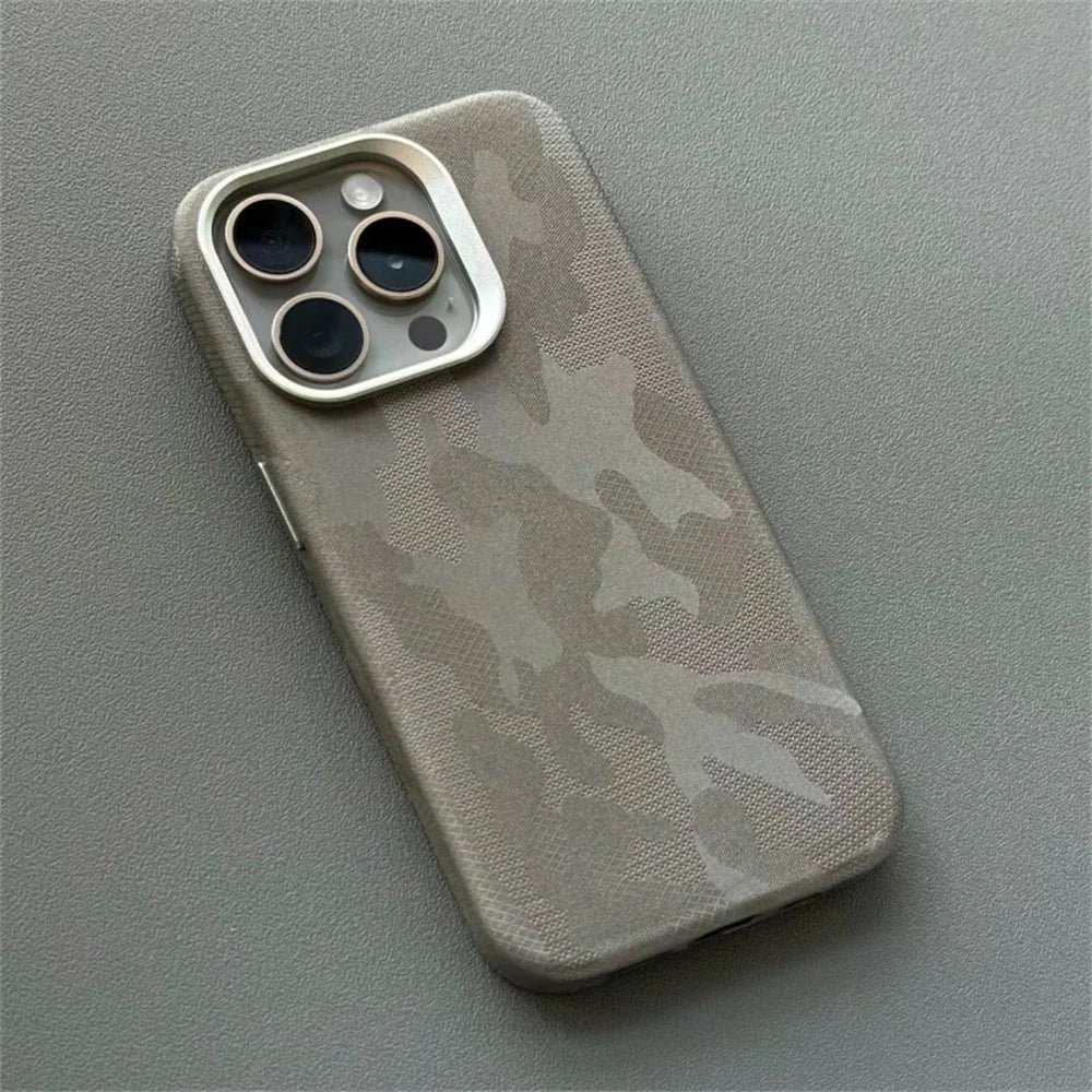Luxury Camo Leather Magnetic Phone Case