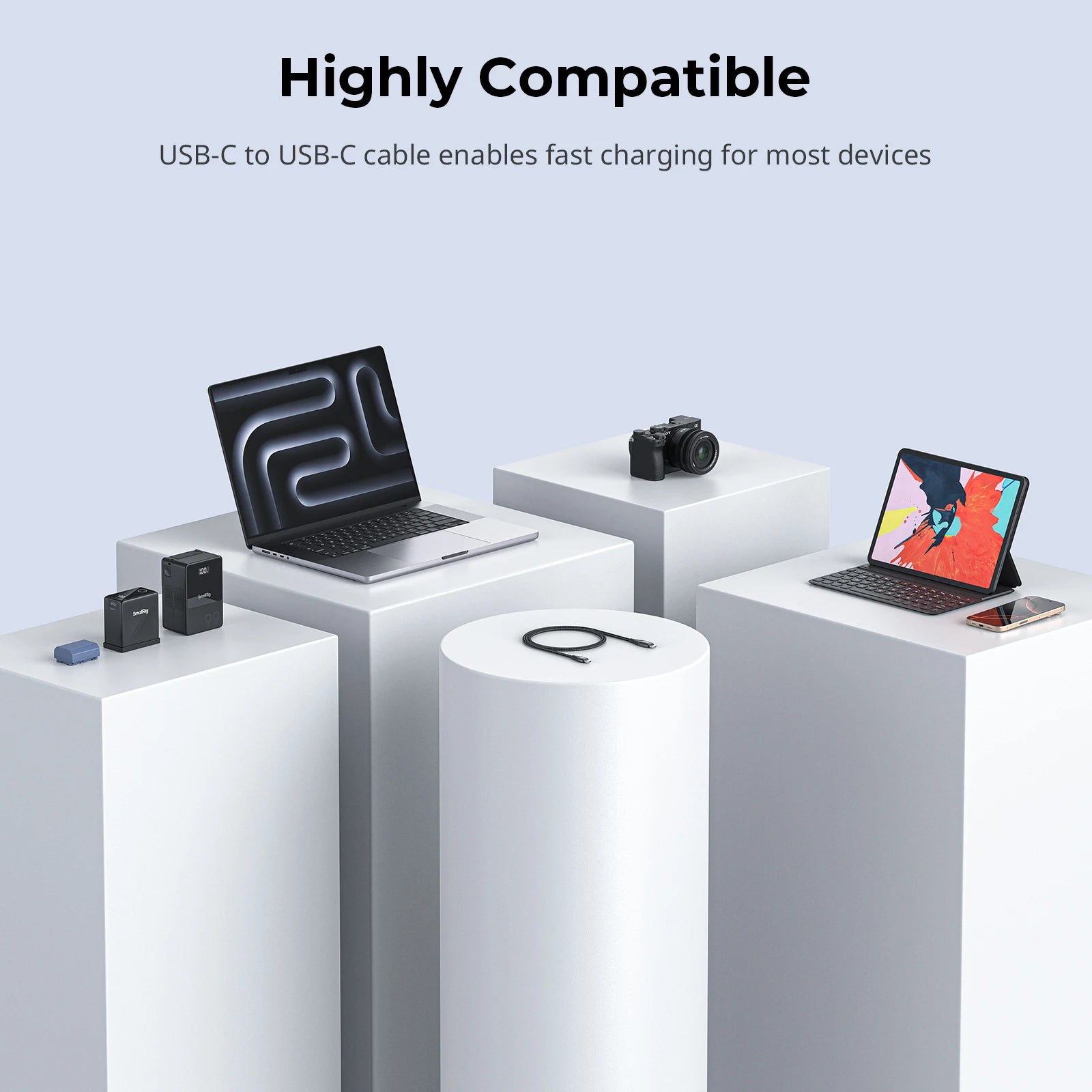 SmallRig 240W USB-C Power Cable 1m LED