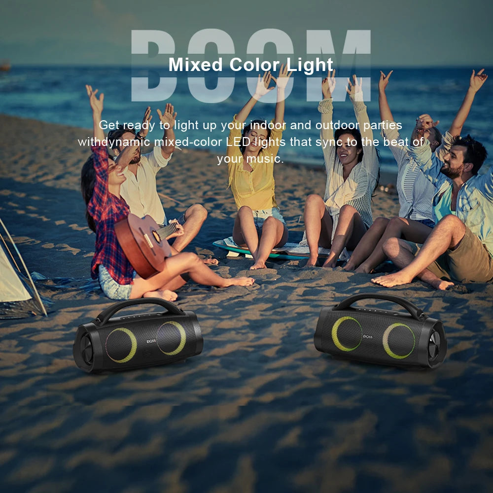 Tragbarer wasserdichter Bluetooth-Lautsprecher DOSS 100 W