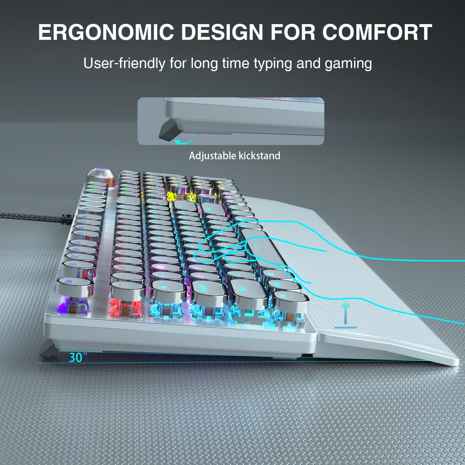 F2088 RGB Round Key Gaming Keyboard 104