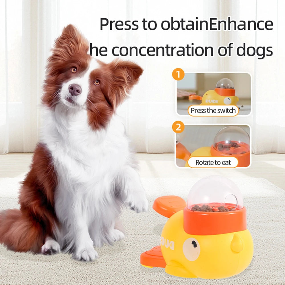 Yellow Duck Dog Puzzle Feeder Toy
