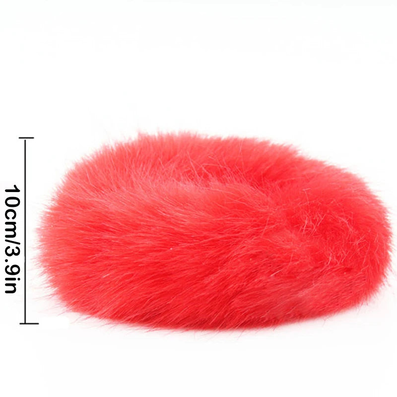 2Pcs Baby Girls Plush Elastic Hair Bands