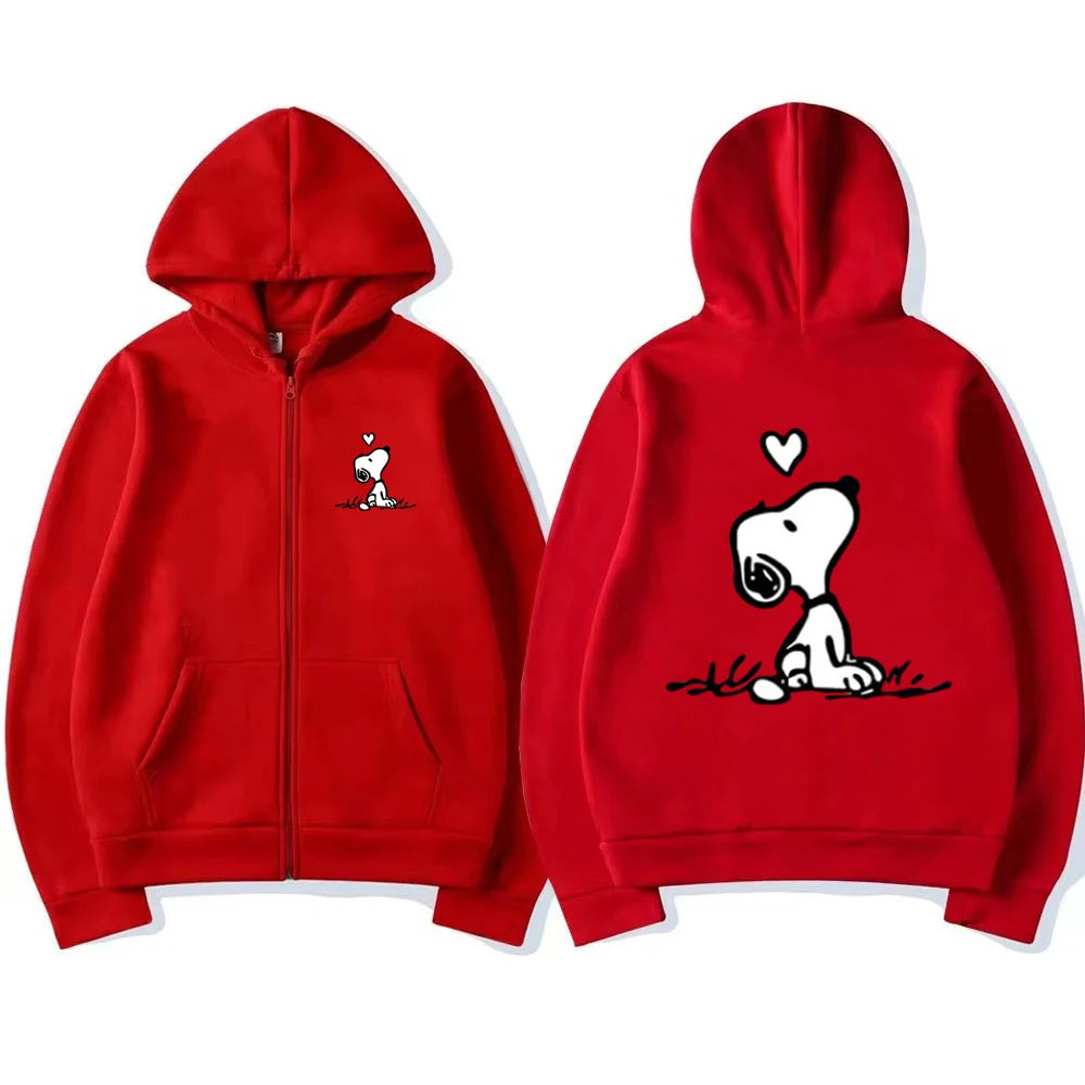 Disney Snoopy Kids Zip Hoodie – Pink