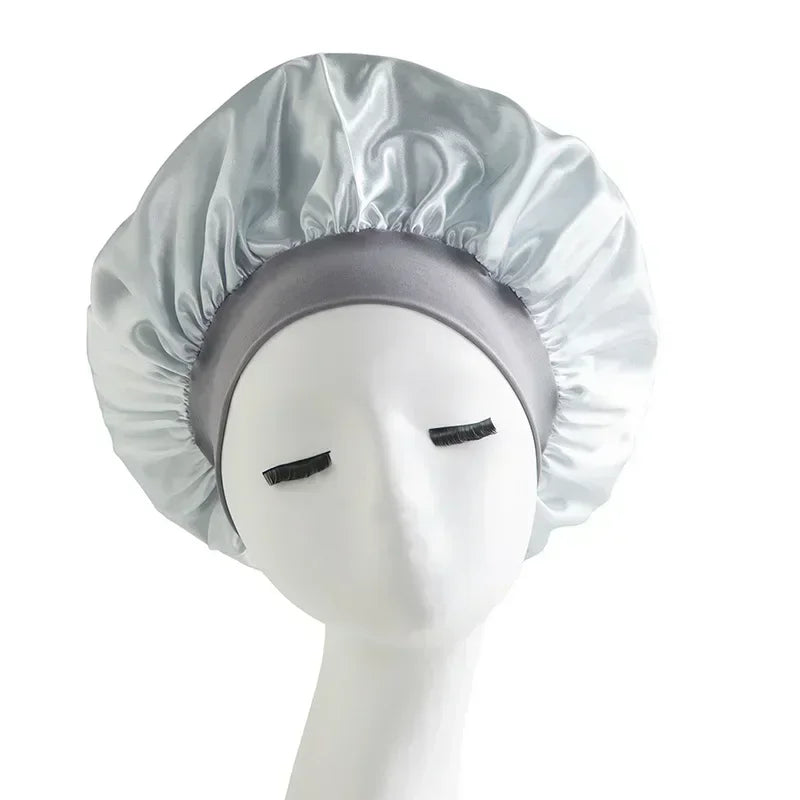 Satin Wide-Brim Silk Sleep Nightcap
