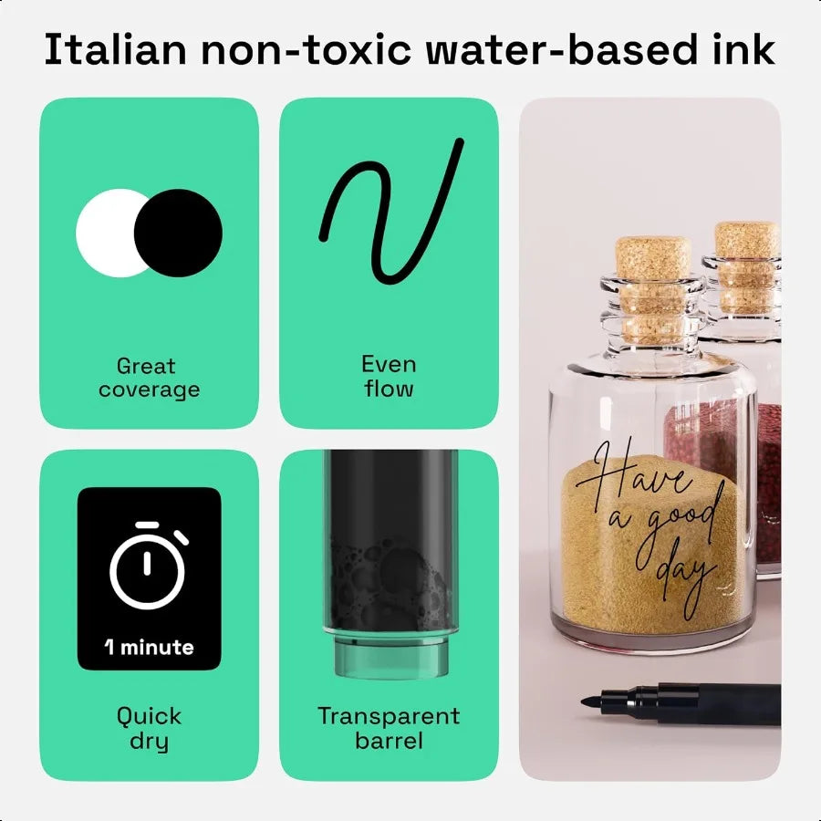 ARTISTRO Black Acrylic Paint Pens – 2 Pack