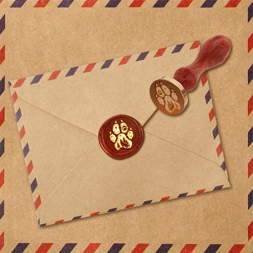 Wolf Paw Wax Seal Stamp – 1" Brass