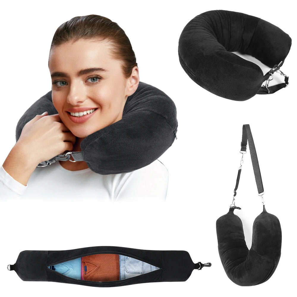 Fillable Travel Neck Pillow – Velvet