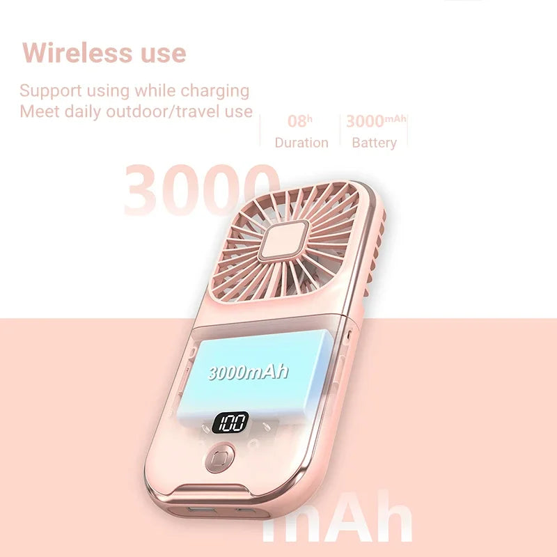 Tragbarer Mini-USB-Hals- und Handventilator 3000 mAh