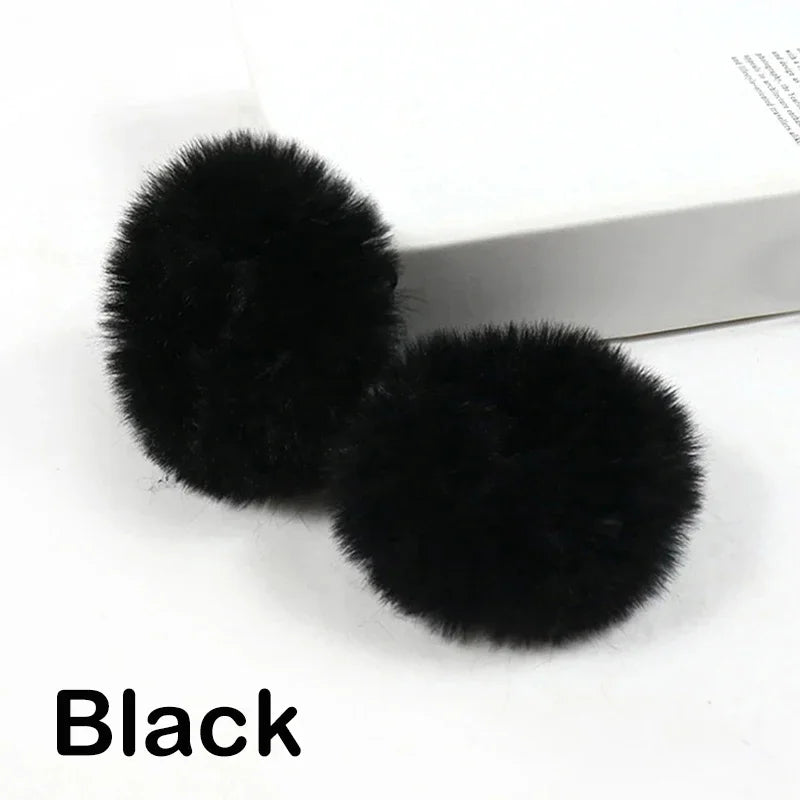 2Pcs Baby Girls Plush Elastic Hair Bands