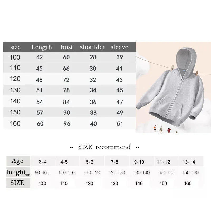 Kids Solid Color Zip Hoodie 2025