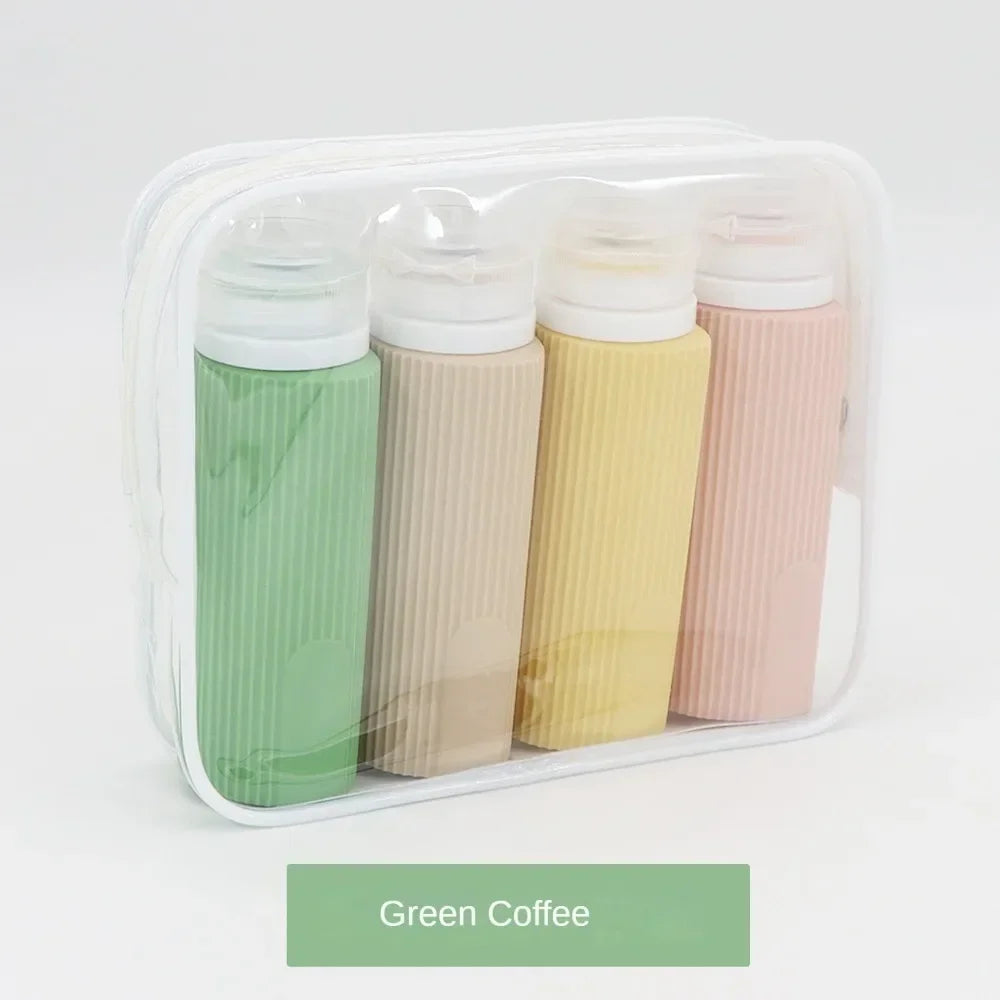 4pcs 100ML Silicone Travel Bottles Set