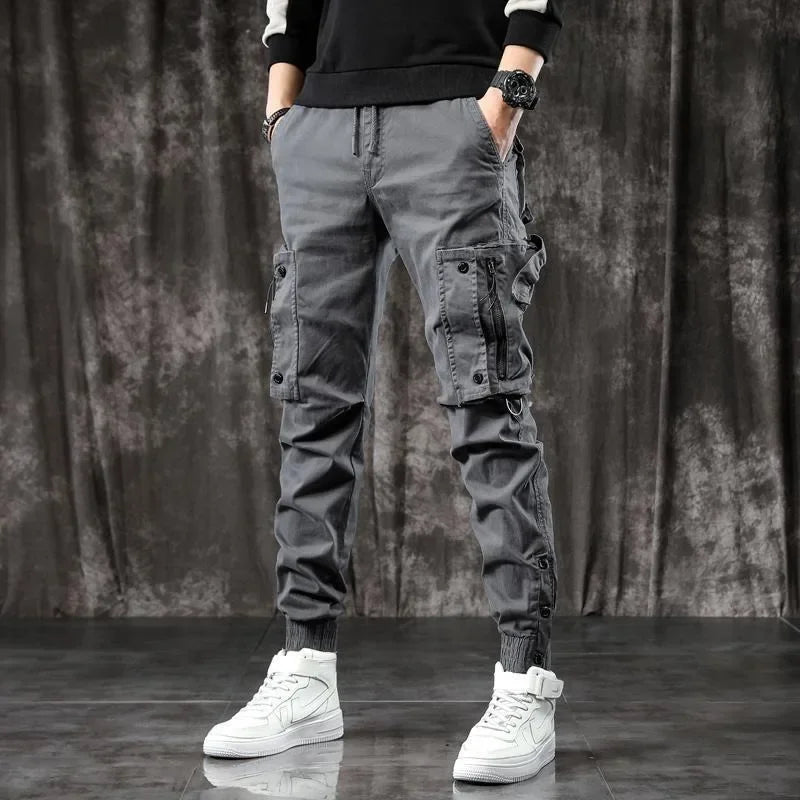 Slim Fit Cargohose für Herren – Schwarz