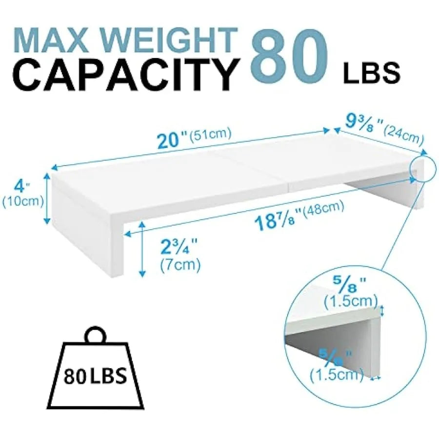 TEAMIX White Wood Monitor Stand Riser