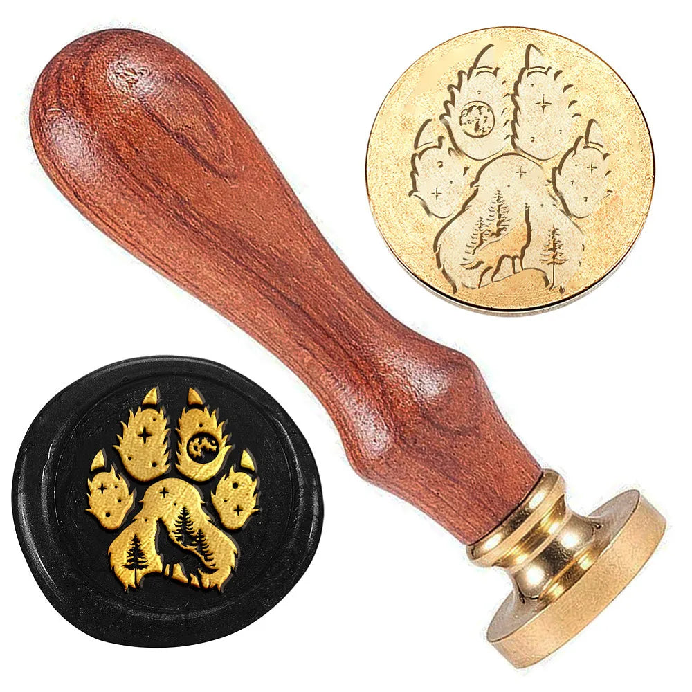Wolf Paw Wax Seal Stamp – 1" Brass