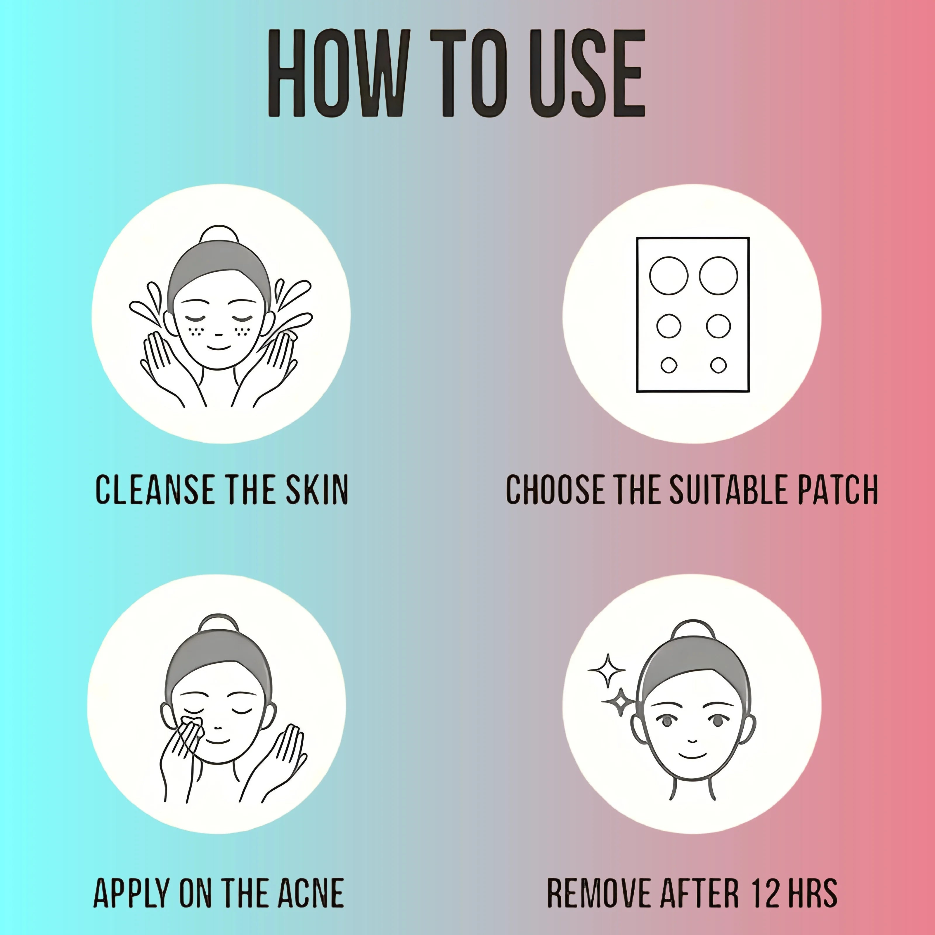 432pcs Colorful Invisible Acne Patches
