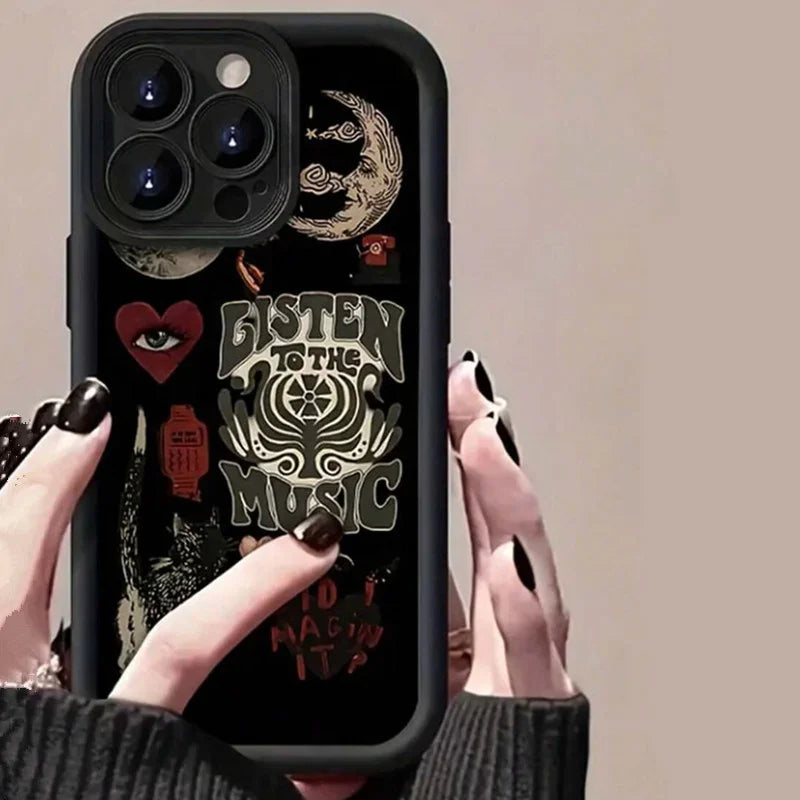 Aesthetic Sun & Moon Glass Silicone Case