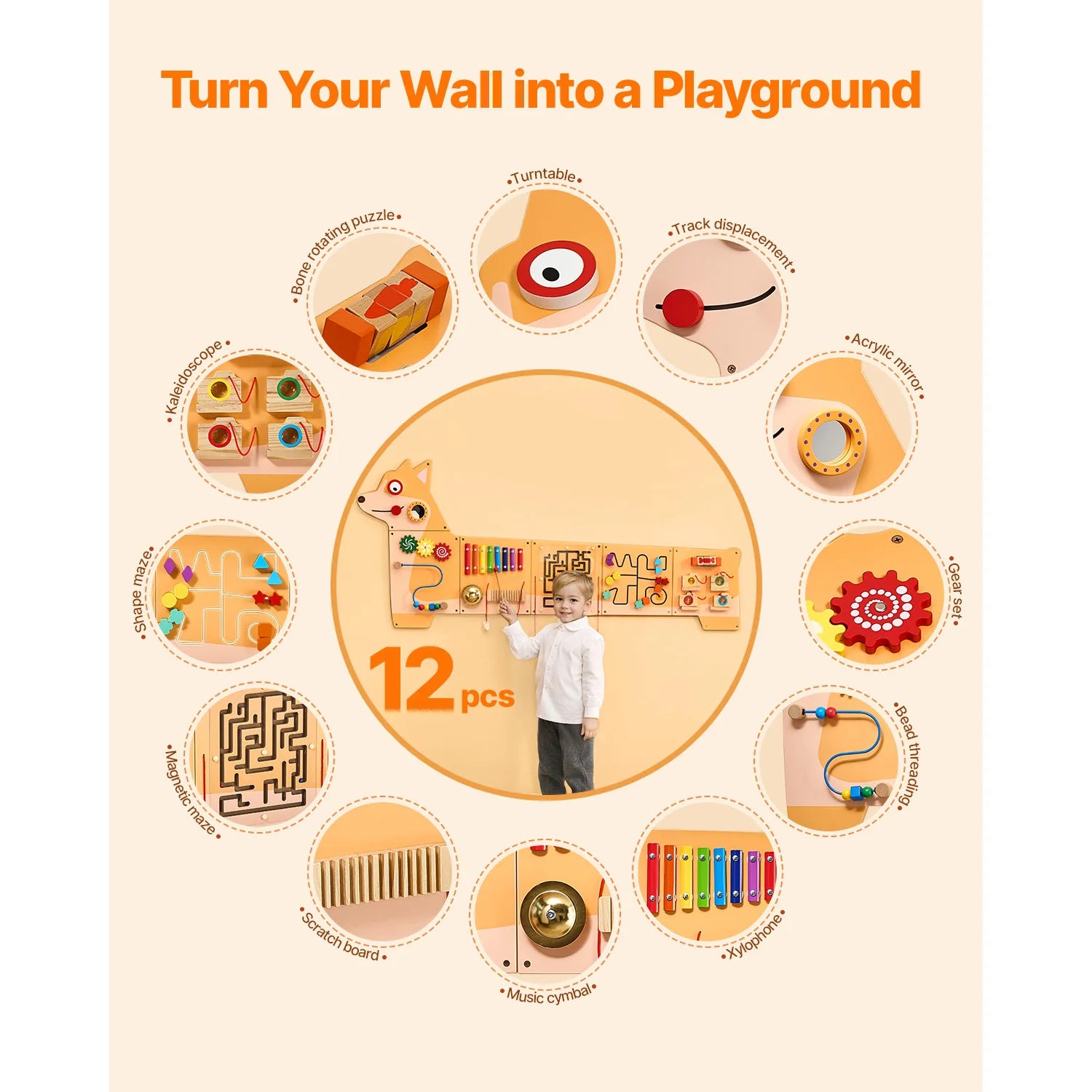 Puppy Kids Busy Wall Board Toy